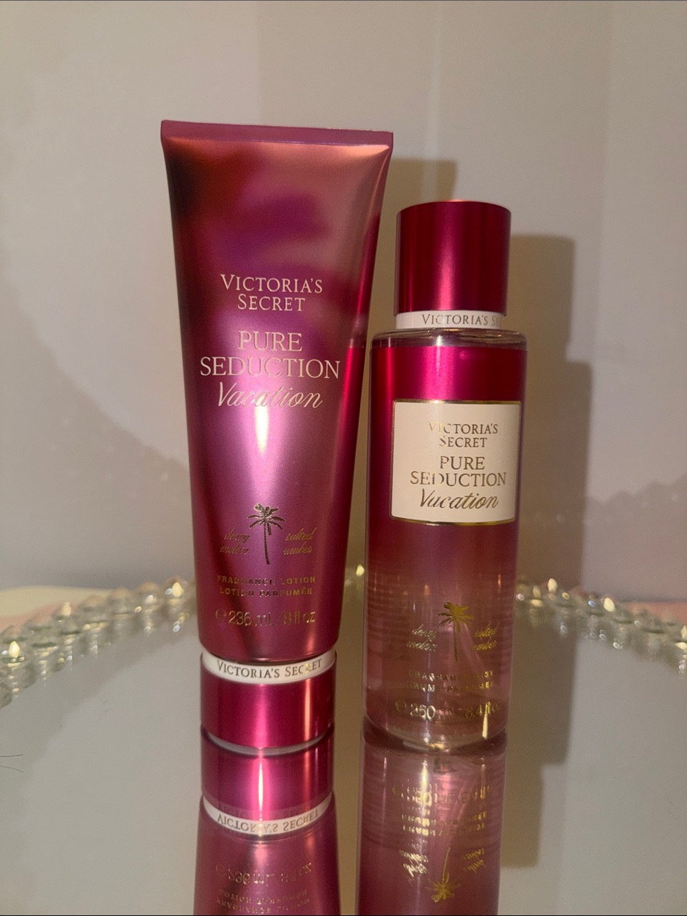 Victoria's Secret Pure Seduction Vacation Body Lotion & Mist - Shiny Pink